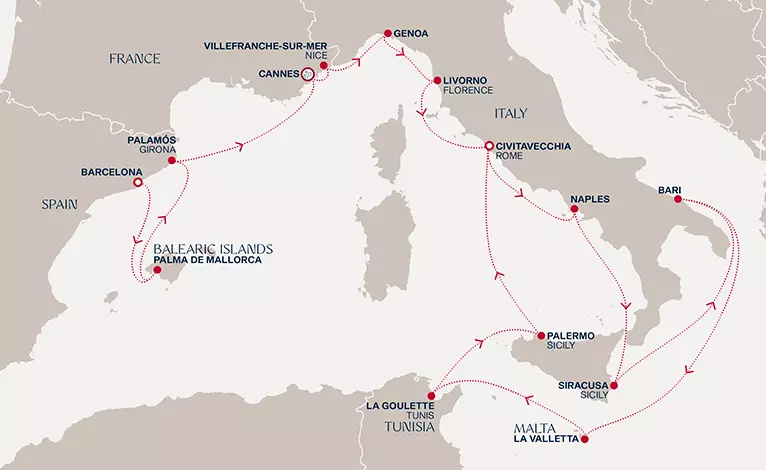 Mapa do itinerário